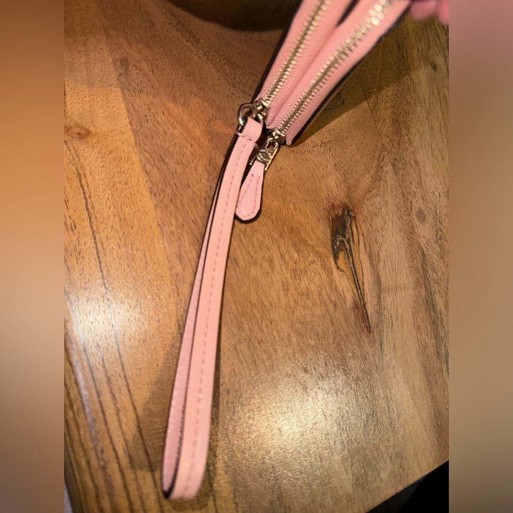 Coach, Pale Pink Zip Around Wallet with Wristlet - Picture 5 of 8
